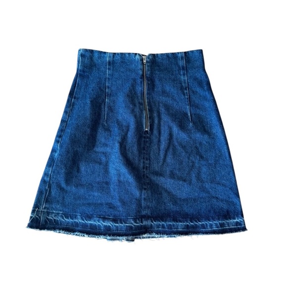 Sandro Paris Size 1 Small Denim Skirt With Metallic Details Blue Back Zip - Picture 10 of 10